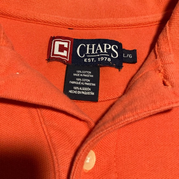 Chaps Orange Polo Style Shirt Button Down - Picture 2 of 4